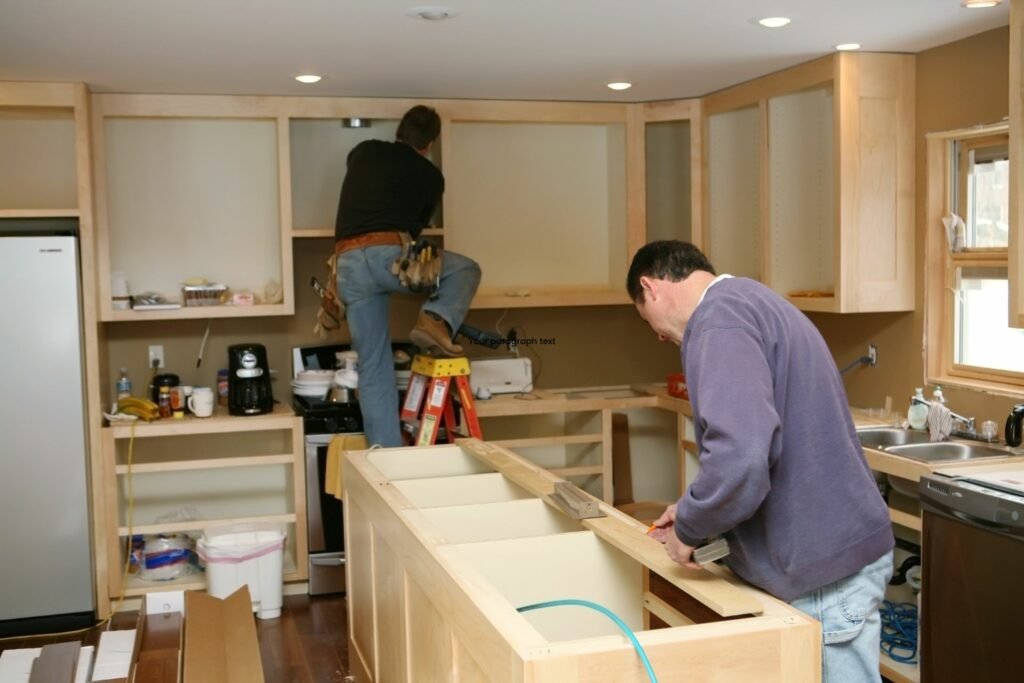 Contractors complete a kitchen remodel on a budget
