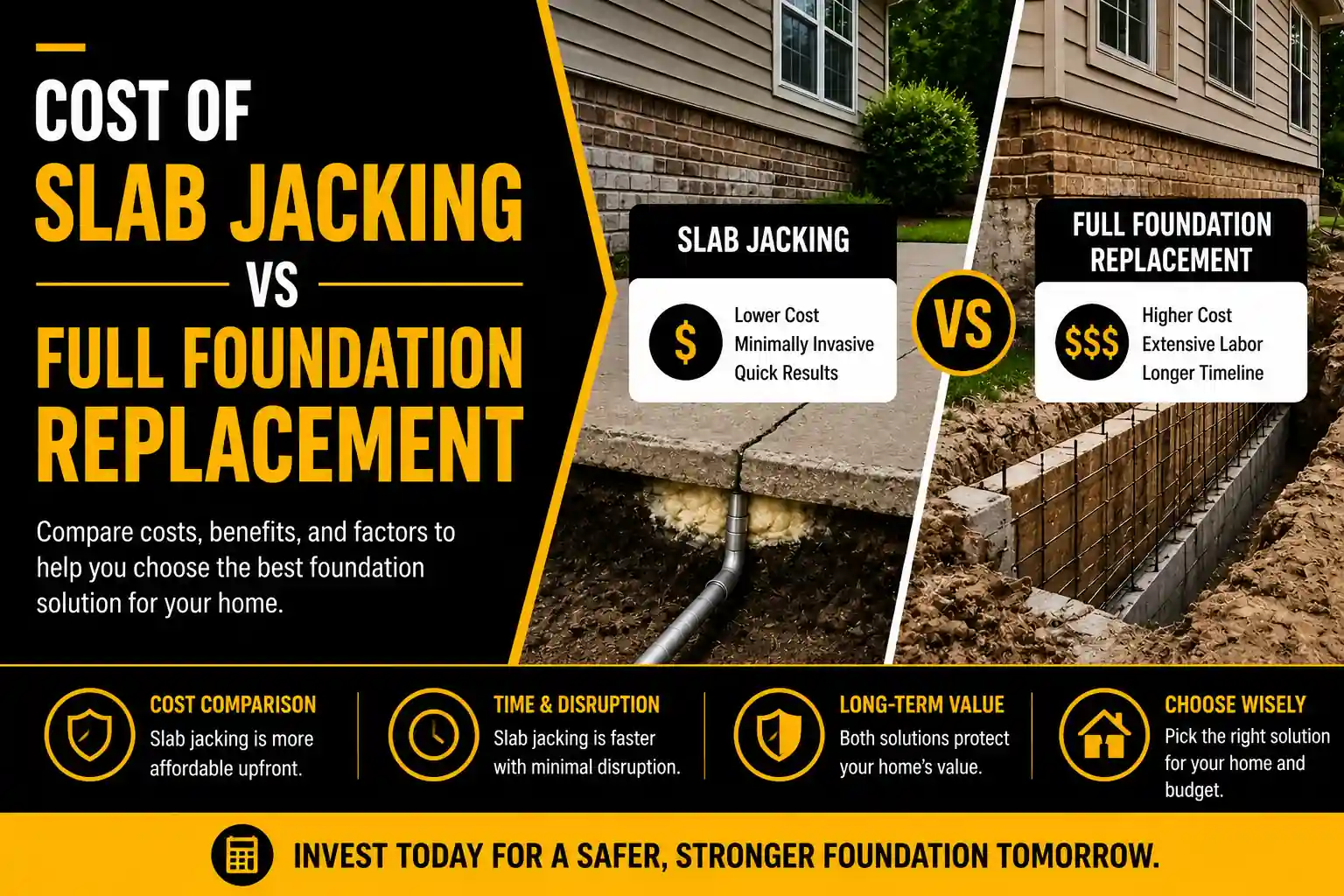 Slab Jacking vs Full Foundation Replacement
