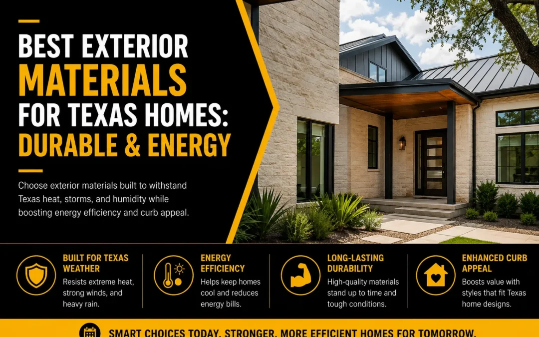 Best Exterior Materials for Texas Homes: Durable, Energy-Efficient Choices for Long-Lasting Protection