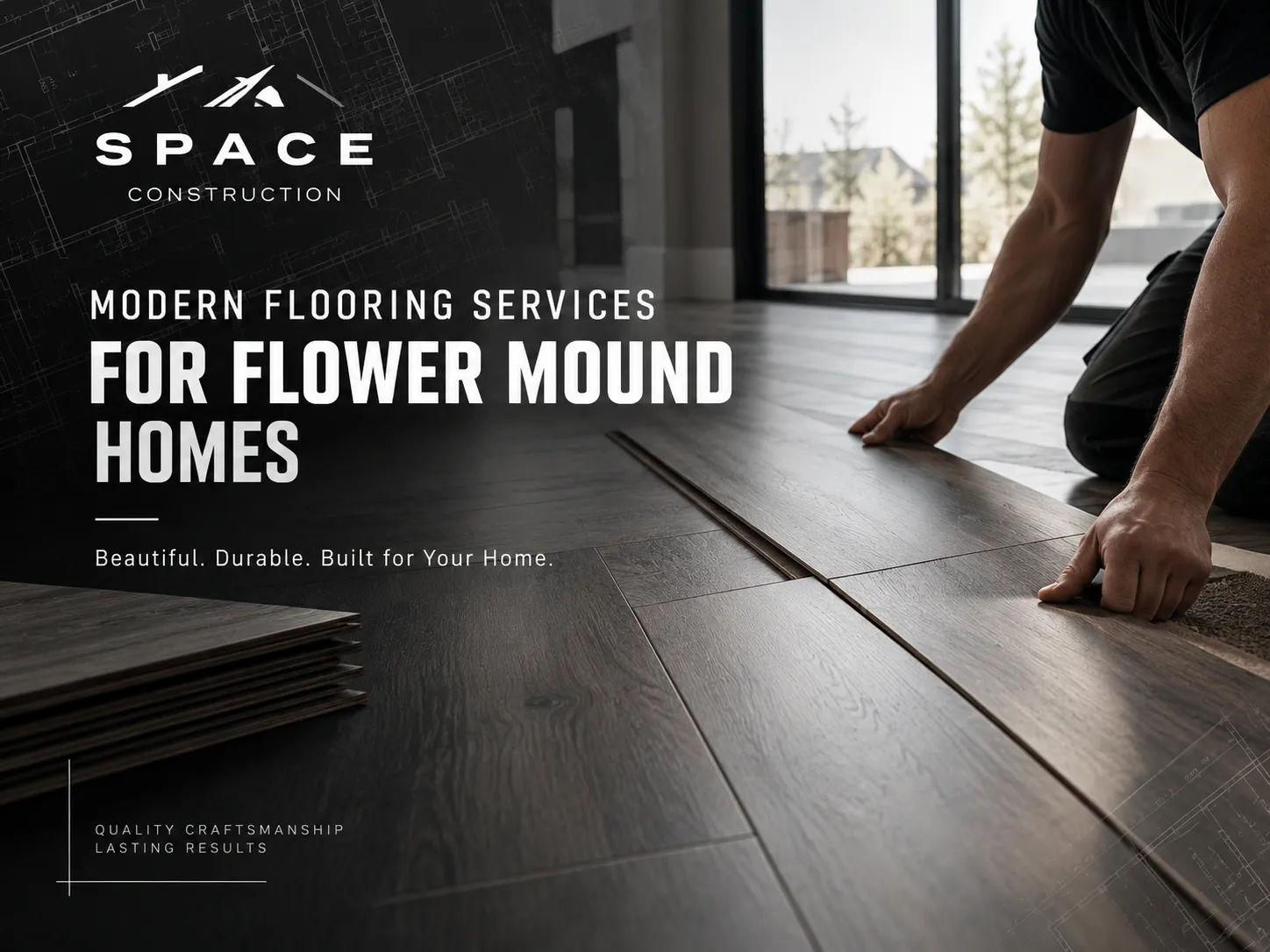 Modern flooring services for Flower Mound homes by Space Construction